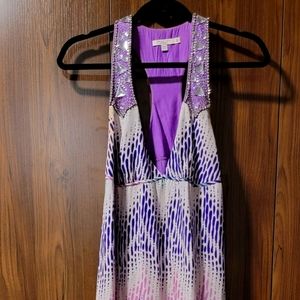 Calypso silk hand beaded midi dress